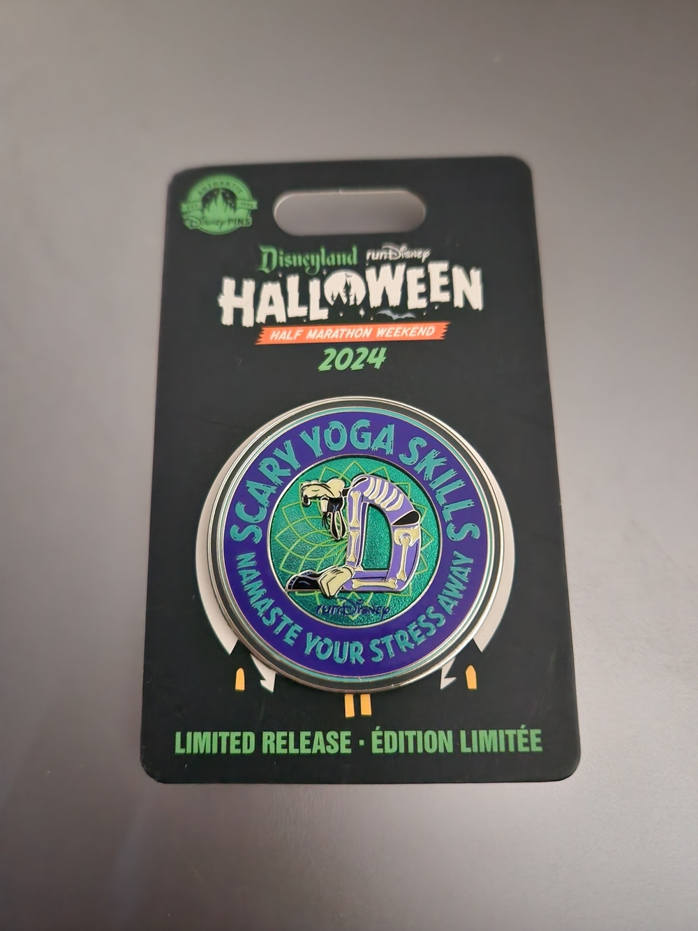 Disney Halloween 2024 Pin — Purple & Green Scary Yoga Design